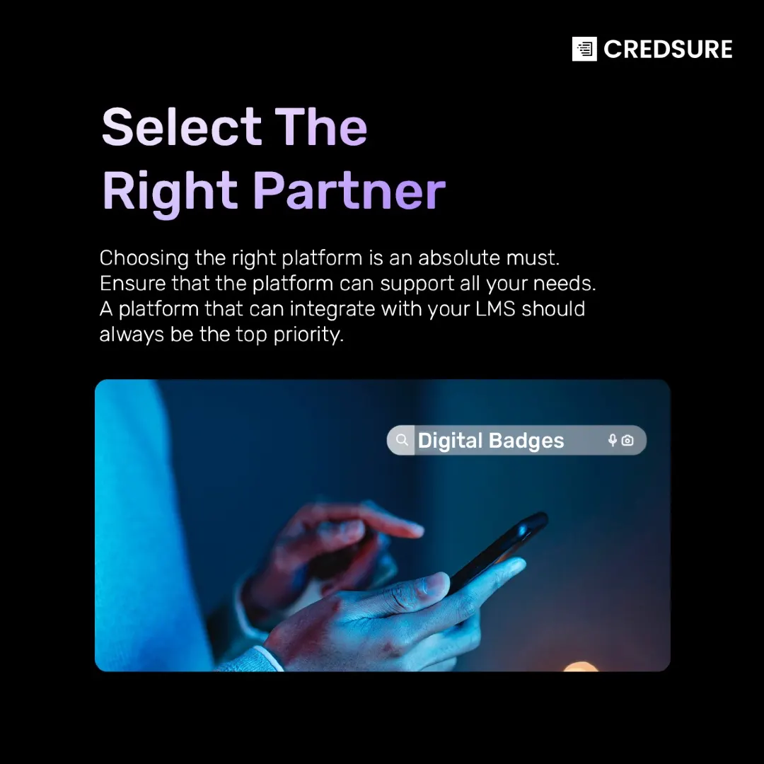 CredSure LinkedIn carousel “Implementing digital badges”, slide 4 of 7