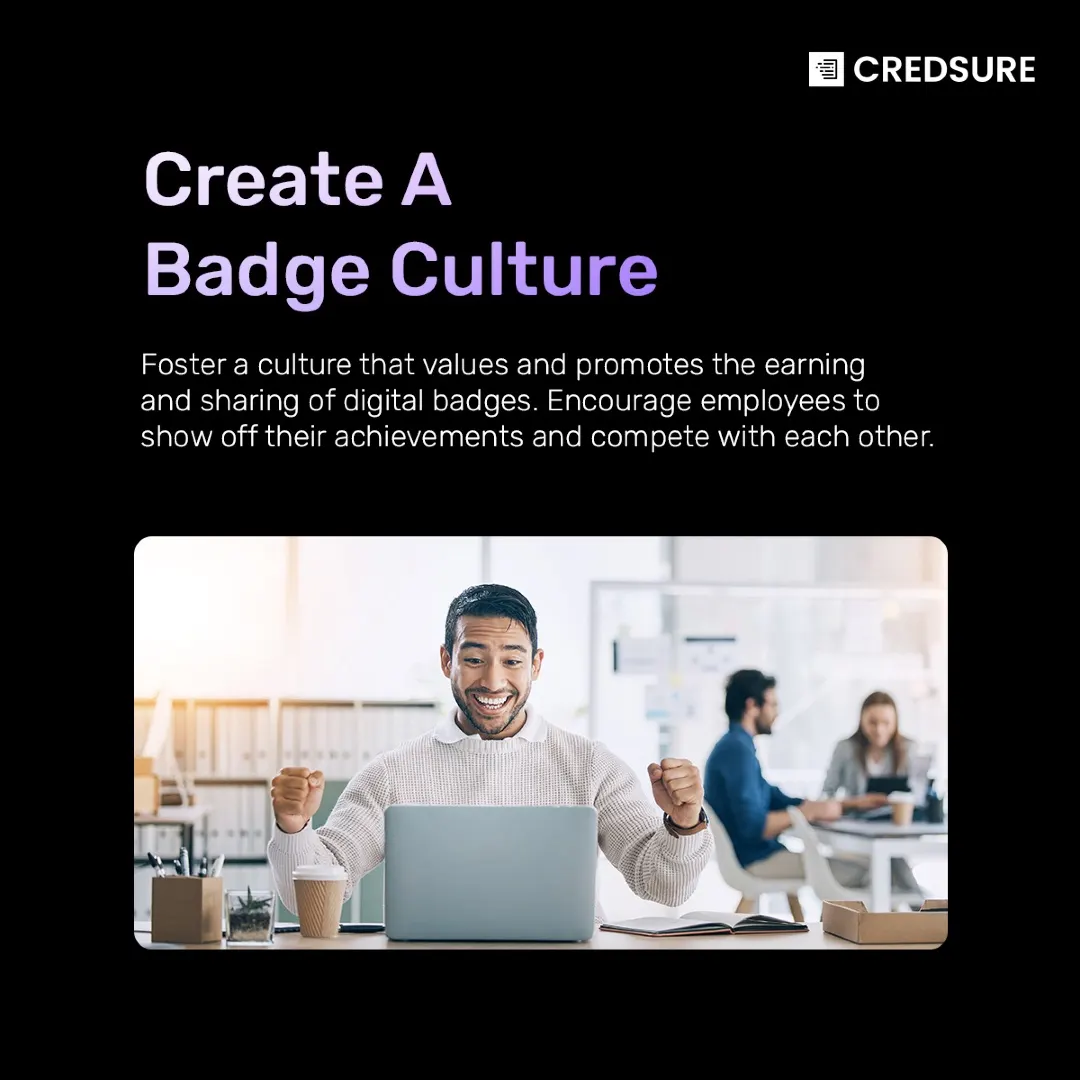 CredSure LinkedIn carousel “Implementing digital badges”, slide 5 of 7