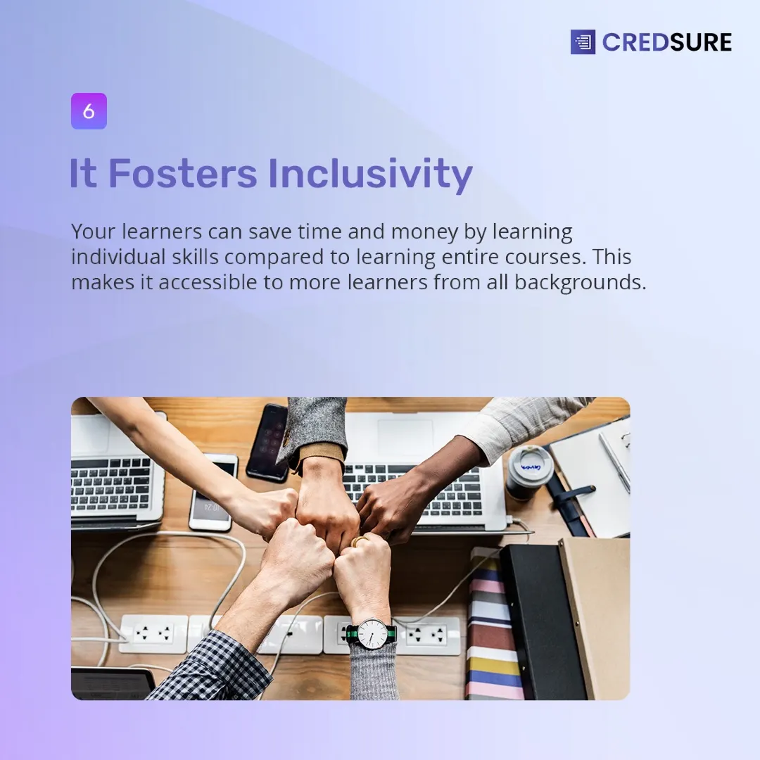 CredSure LinkedIn carousel “Competency-based learning”, slide 7 of 8