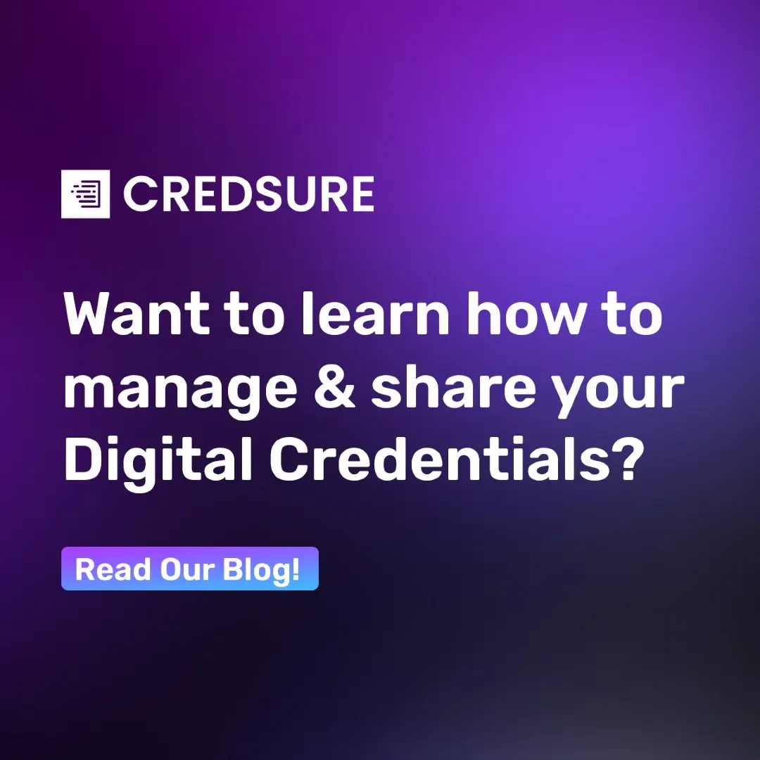CredSure LinkedIn carousel “Sharing digital credentials”, slide 5 of 5
