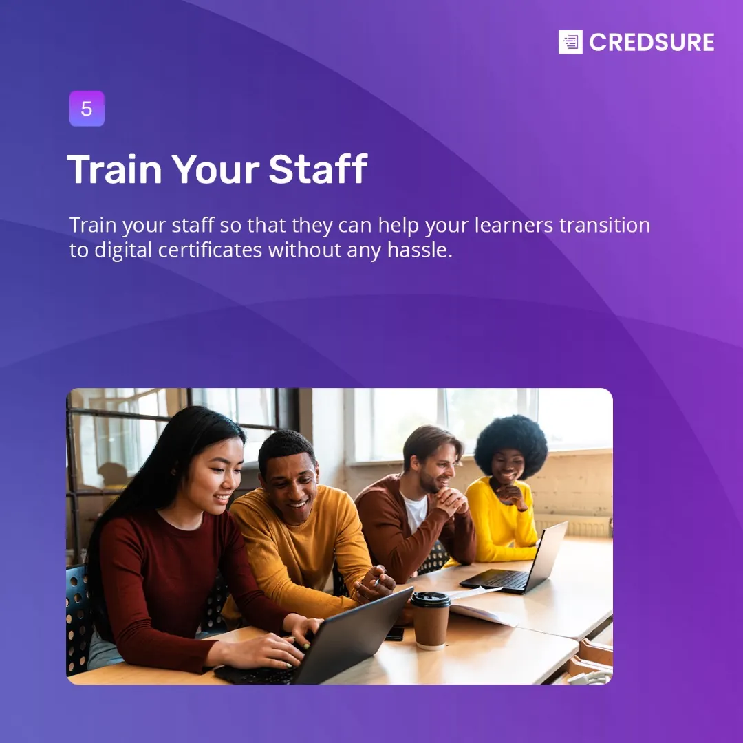 CredSure LinkedIn carousel “Digitise your certificates”, slide 6 of 8