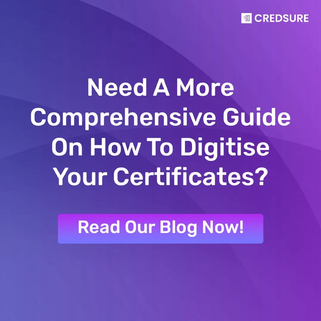 CredSure LinkedIn carousel “Digitise your certificates”, slide 8 of 8