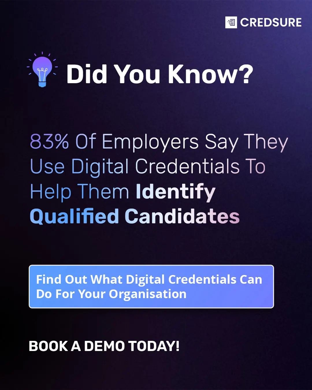 CredSure LinkedIn post: Did you know?