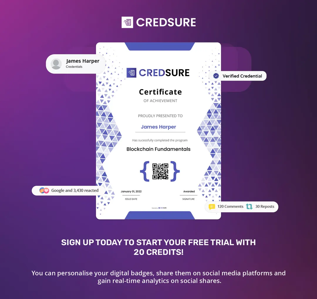 CredSure LinkedIn post: Free trial post